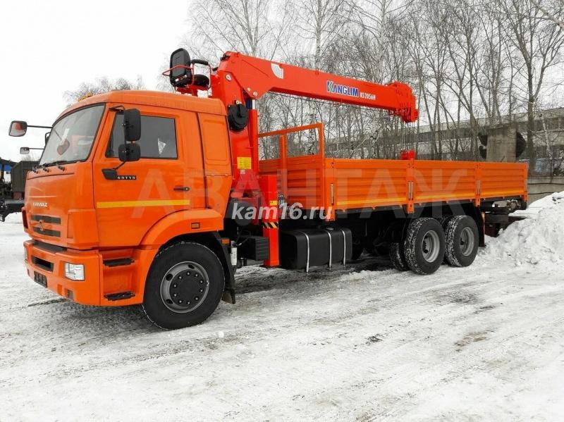 Бортовой Камаз 65115 Е-5 с КМУ Kanglim 2056 с буровым оборудованием